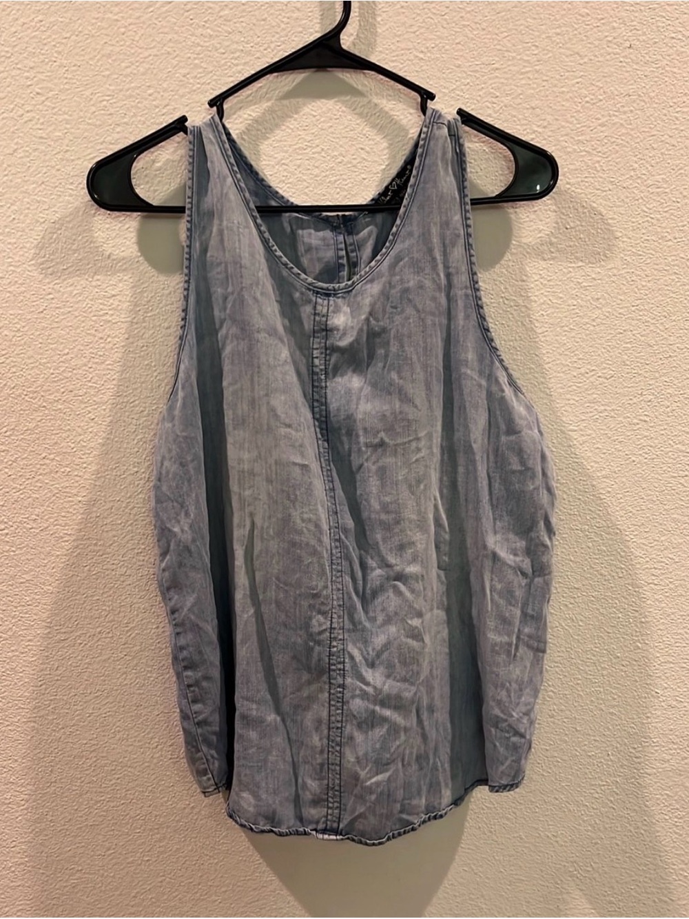 ♥️Velvet Heart Light Blue Denim-Style Tank Top